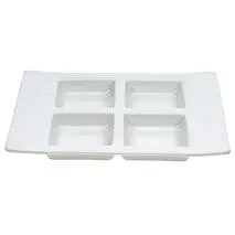 Coupelle Apéro Blanche - 4 compartiment