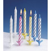 12 belles bougies de gâteau d'anniversaire colorées dont 12 supports de 5 cm